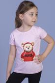 Toontoy Kız Çocuk Ayıcık Baskılı Tişört
