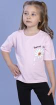 Toontoy Kız Çocuk Papatya Desenli Sweet Girls Baskılı Tişört
