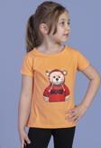 Toontoy Kız Çocuk Ayıcık Baskılı Tişört