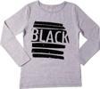 Toontoy Kız Çocuk Tişört Black Flok Nakışlı