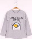 Toontoy Kız Çocuk Kedi Baskılı T-Shirt