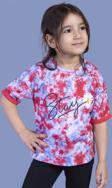 Toontoy Kız Çocuk Batik Desenli Baskılı Tişört
