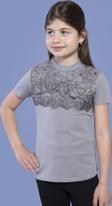 Toontoy Kız Çocuk Önü Çiçek Dantelli T-Shirt