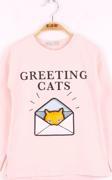 Toontoy Kız Çocuk Kedi Baskılı T-Shirt