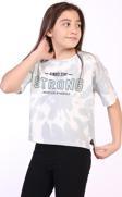 Toontoy Kız Çocuk Strong Baskılı Batikli Tişört