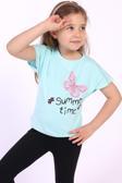 Toontoy Kız Çocuk Summer Time Baskılı Tişört
