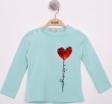 Toontoy Kız Çocuk Göğsü Pul Nakışlı T-Shirt