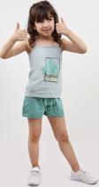 Toontoy Kız Bebek Baskılı Şortlu Takım