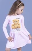 Toontoy Kız Çocuk Ayıcık Baskılı Elbise