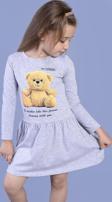 Toontoy Kız Çocuk Ayıcık Baskılı Elbise
