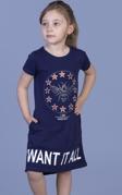 Toontoy Kız Çocuk  I Want It All Baskılı Elbise