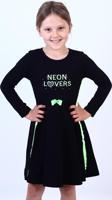 Toontoy Kız Çocuk Neon Lover Nakışlı Elbise