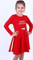 Toontoy Kız Çocuk Neon Lover Nakışlı Elbise