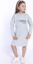 Toontoy Kız Çocuk Bel Lastikli Casual Yazı Baskılı Elbise