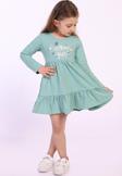 Toontoy Kız Çocuk Birthday Girl Baskılı Elbise