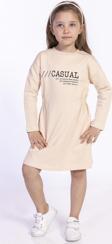 Toontoy Kız Çocuk Bel Lastikli Casual Yazı Baskılı Elbise