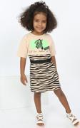 Toontoy Kız Çocuk Zebra Baskılı Elbise