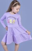 Toontoy Kız Çocuk Ayıcık Baskılı Elbise