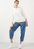 Lela Bisiklet Yaka Basic Örme Bayan Sweat 5413012 EKRU