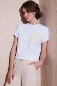 Lela Pamuklu Tek Cepli Regular Fit Bisiklet Yaka Bayan T Shirt 5865818 BEYAZ
