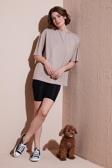 Lela Streç Oversize Fit Bisiklet Yaka Bayan T Shirt 5865911 TAŞ