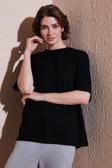 Lela Streç Oversize Fit Bisiklet Yaka Bayan T Shirt 5865911 SİYAH
