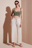 Lela Regular Fit Normal Bel Geniş Paça Bayan Pantolon 5866117 TAŞ
