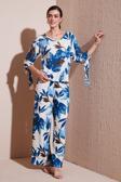 Lela Desenli Regular Fit Truvakar Kol V Yaka Alt-Üst Bayan Takım 5865357 SAKS