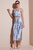 Lela Slim Fit İp Askılı Yırtmaçlı Midi Alt-Üst Bayan Takım 5869021 İNDİGO