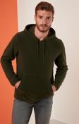 Buratti Slim Fit Kanguru Cepli Kapüşonlu Erkek Polar 5906032 HAKİ