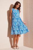 Lela Desenli Kolsuz Midi Bayan Elbise 5869007 MAVİ