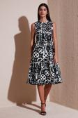 Lela Desenli Regular Fit Kolsuz Bayan Elbise 5865731 SİYAH