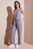 Lela Regular Fit Bol Paça Yelekli Bayan Takım 67045162S4 GRİ