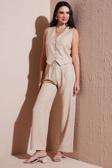 Lela Regular Fit Bol Paça Yelekli Bayan Takım 67045162S4 TAŞ