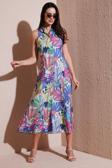 Lela Desenli Slim Fit Düğmeli Midi Boy Gömlek Bayan Elbise 6772451 TAŞ