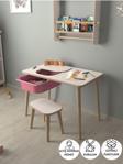 Peka Çocuk Oyun Ve Aktivite Masası - 1 Tabure - Pembe Sepetli