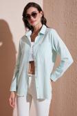 Lela Pamuklu Regular Fit Cepli Bayan Gömlek CF25S16992 MİNT