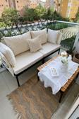 Limni Home Mini Multilounge Bahçe Balkon Mobilyasi, Şezlong, Krem Krem 