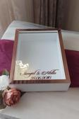 Verda Çerçeve Yeni Model 25X35 Cm Beyaz-Rose Ledli Derin Gül Tasarım Çerçevesi! Gül Kutusu Anı Çerçevesi! Isimli