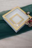 Verda Çerçeve 25X25 Ledli Beyaz-Gold Fotoğraf Bölümlü Çerçeve Gül Tasarımlarınız Için