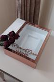 Verda Çerçeve 25X35 Cm Rosegold Fotoğraf Alanlı Model Tasarım Gül Kutusu Anı Çerçevesi! Isimli