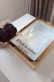 Verda Çerçeve 25X35 Cm Gold Ledli Isimli Fotoğraf Alanlı Model Tasarım Gül Kutusu Anı Çerçevesi!
