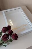 Verda Çerçeve Yeni Model 25X35 Cm Beyaz Ledli Derin Gül Tasarım Çerçevesi! Plastik Gül Kutusu! Isimli