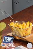 Liground 🍟1 Adet Patates Nugget Kızartma Servis Seti Mini Paslanmaz Çelik Servis Sepeti