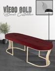 Gazzini Furniture Viego Gold Exclusive Bench Lüks Metal Gold Ayak, Chester Model Yatak Ucu Bordo Puf