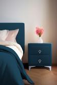 Gazzini Furniture Harmony Silver İki Çekmeceli Mavi Komodin Yatak Odası 2 Kapaklı Komodin