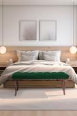 Gazzini Furniture Classic Lükens Gürgen Ayak Chester Model Kapitoneli Yeşil Bench