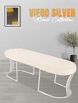 Gazzini Furniture Viego Silver Smooth Bench Lüks Metal Gümüş Ayak, Chester Model Yatak Ucu Beyaz Puf