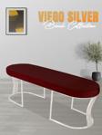 Gazzini Furniture Viego Silver Smooth Bench Lüks Metal Gümüş Ayak, Chester Model Yatak Ucu Bordo Puf