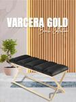Gazzini Furniture Varcera Gold Sliced Bench Çapraz Metal Ayaklı Dilimli Model Antrasit Puf